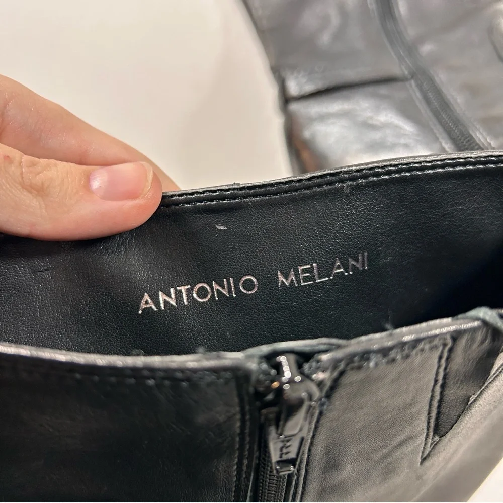 ANTONIO MELANI Black Leather Boots - Picture 5 of 6